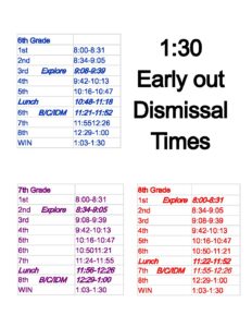 2022 2023 early out dismissal times