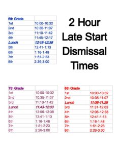 BMS Late Start Schedule