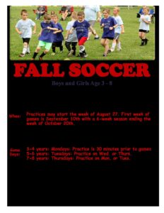 2023 Fall Soccer Flyer